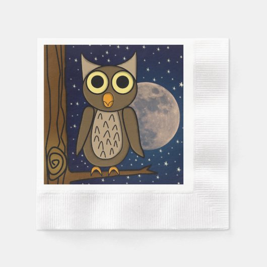 Serviette En Papier Oiseau de nuit (Devant)