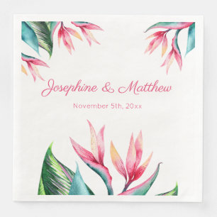 Serviette En Papier Oiseau de paradis Mariage tropical serviettes