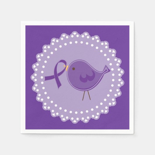 Serviette En Papier Oiseau de sensibilisation à la maladie d'Alzheimer (Devant)