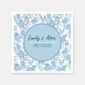 Serviette En Papier Oiseau de Toile et floral Nom personnalisé Baby sh (Devant)