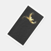 Serviette En Papier Oiseau d'or sur Arrière - plan noir (Coin)