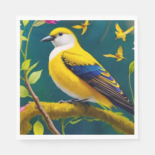 Serviette En Papier Oiseau doré