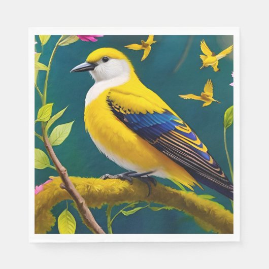 Serviette En Papier Oiseau doré (Devant)