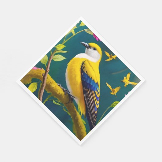 Serviette En Papier Oiseau doré (Coin)