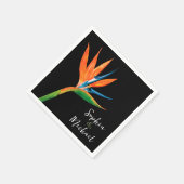 Serviette En Papier Oiseau du Paradis Noir (Coin)