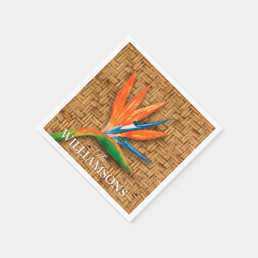 Serviette En Papier Oiseau du Paradis Personnalisé (Coin)