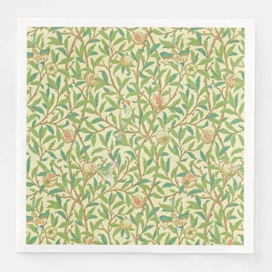 Serviette En Papier Oiseau et grenade (Devant)