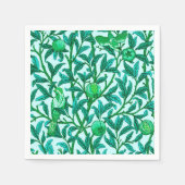 Serviette En Papier Oiseau et grenade Art Nouveau, Turquoise (Devant)