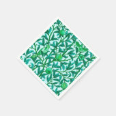 Serviette En Papier Oiseau et grenade Art Nouveau, Turquoise (Coin)