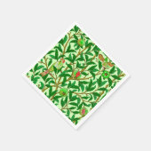 Serviette En Papier Oiseau et grenade Art Nouveau, Vert citron (Coin)