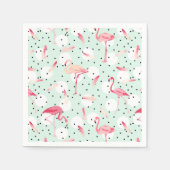 Serviette En Papier Oiseau Flamant rose Avec Plumes (Devant)