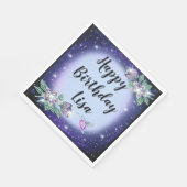 Serviette En Papier Oiseau floral Blue Bling (Coin)