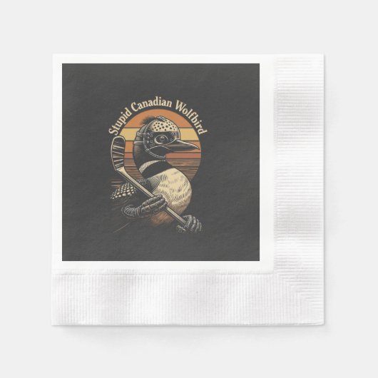 Serviette En Papier Oiseau loup canadien stupide (Devant)