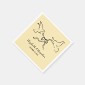 Serviette En Papier Oiseau moderne et élégant avec Mariage de ruban Na (Coin)