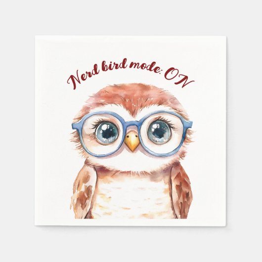 Serviette En Papier Oiseau Nerd geek (Devant)