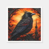 Serviette En Papier Oiseau noir (Devant)