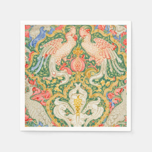 Serviette En Papier Oiseau perroquet et paon d'art ancien de Walter Cr