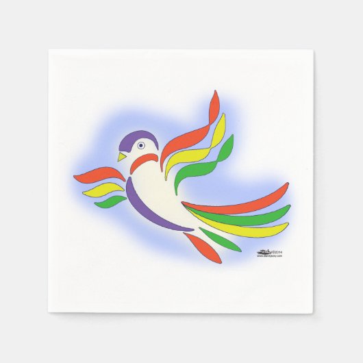 Serviette En Papier Oiseau stylisé Pigeon (Devant)