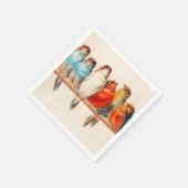 Serviette En Papier Oiseaux Assis joliment et calme (Coin)