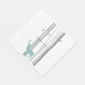 Serviette En Papier Oiseaux blancs avec cerfs et oiseaux (Coin)