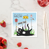 Serviette En Papier Oiseaux Chats Jardin Merci (En situation)