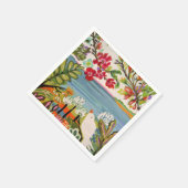 Serviette En Papier Oiseaux dans le jardin (Coin)