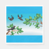 Serviette En Papier Oiseaux Dans Une Serviette D'Arbre (Devant)