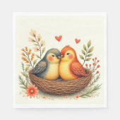 Serviette En Papier Oiseaux de l'amour (Devant)