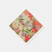 Serviette En Papier Oiseaux de l'amour Vintage Antique Cœur (Coin)