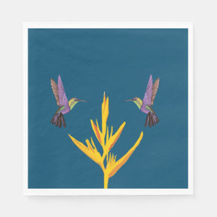 Serviette En Papier Oiseaux de mer Fleur jaune