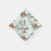 Serviette En Papier Oiseaux d'hiver Motif avec Pinecones et neige (Coin)