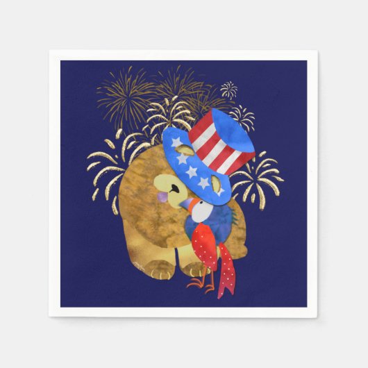 SERVIETTE EN PAPIER OISEAUX D'UNE PÈRE - PAPIER NAPKINS (Devant)