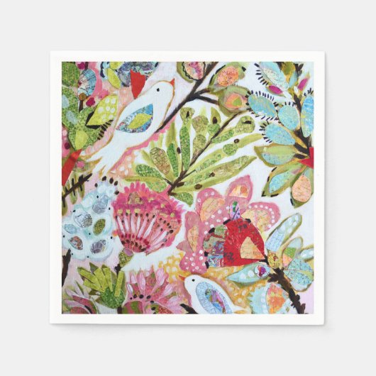 Serviette En Papier Oiseaux en papier II (Devant)
