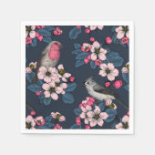 Serviette En Papier Oiseaux et fleurs (Devant)