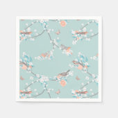 Serviette En Papier Oiseaux et fleurs (Devant)