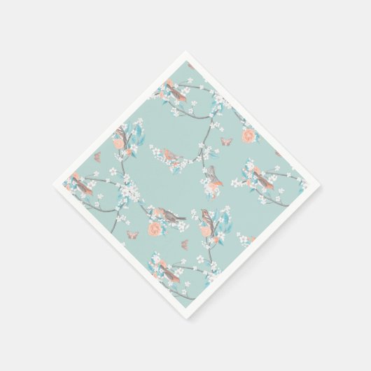 Serviette En Papier Oiseaux et fleurs (Coin)