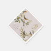 Serviette En Papier Oiseaux et seaves, romantique Papier rose Napkin (Coin)
