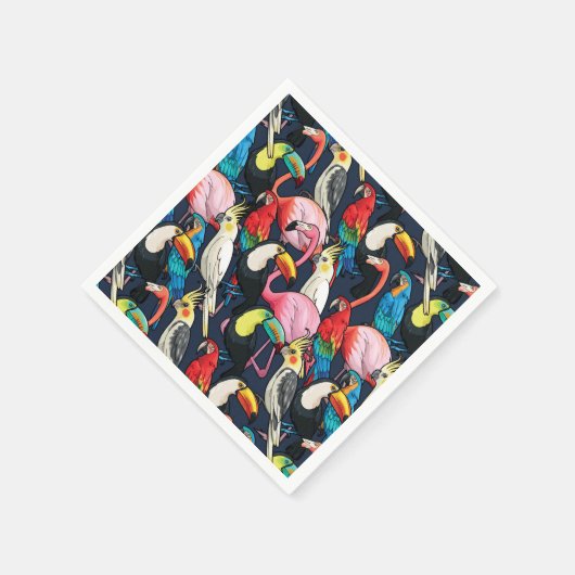 Serviette En Papier Oiseaux exotiques (Coin)