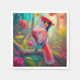 Serviette En Papier Oiseaux Fantastiques Cardinal Mâle