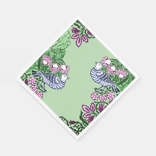 Serviette En Papier Oiseaux folkloriques Fleurs Acorns (Coin)