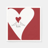Serviette En Papier Oiseaux modernes simples personnalisés en amour Co (Devant)