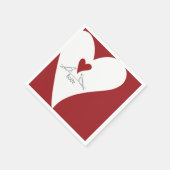 Serviette En Papier Oiseaux modernes simples personnalisés en amour Co (Coin)