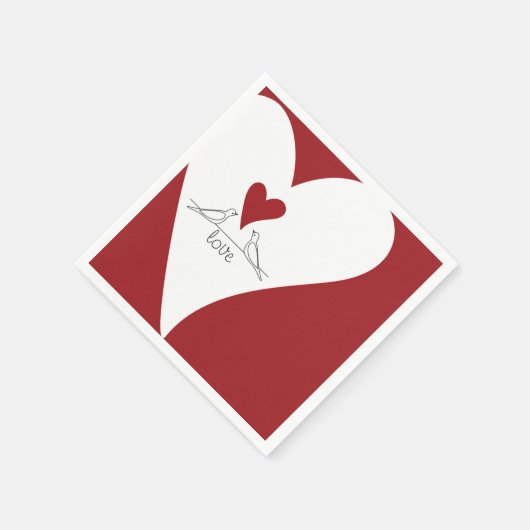 Serviette En Papier Oiseaux modernes simples personnalisés en amour Co (Coin)