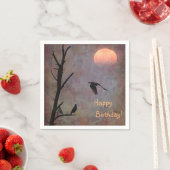 Serviette En Papier Oiseaux peintres Anniversaire (En situation)