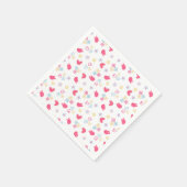 Serviette En Papier Oiseaux roses et Coeurs d'Amour (Coin)