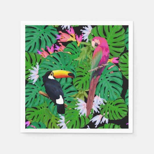 Serviette En Papier Oiseaux tropicaux (Devant)