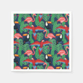 Serviette En Papier Oiseaux Tropicaux Aux Couleurs Lumineuses (Devant)