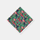 Serviette En Papier Oiseaux Tropicaux Aux Couleurs Lumineuses (Coin)