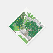 Serviette En Papier Oiseaux tropicaux et Plantes (Coin)