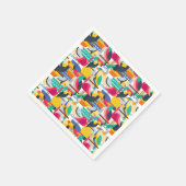 Serviette En Papier Oiseaux tropicaux géométriques (Coin)